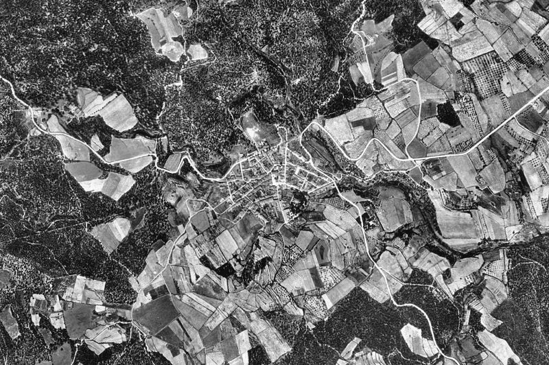 Ortofoto de 1956-1957 del núcleo de Agullana