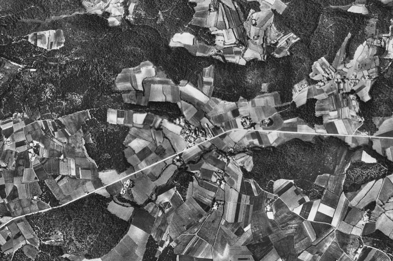 Ortofoto de 1956-1957 del núcleo de Aiguaviva