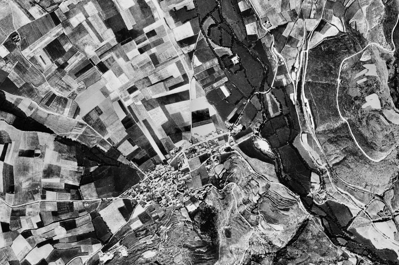 Ortofoto de 1956-1957 del núcleo de Alp