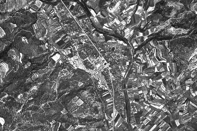 Ortofoto de 1956-1957 del núcleo de Amer