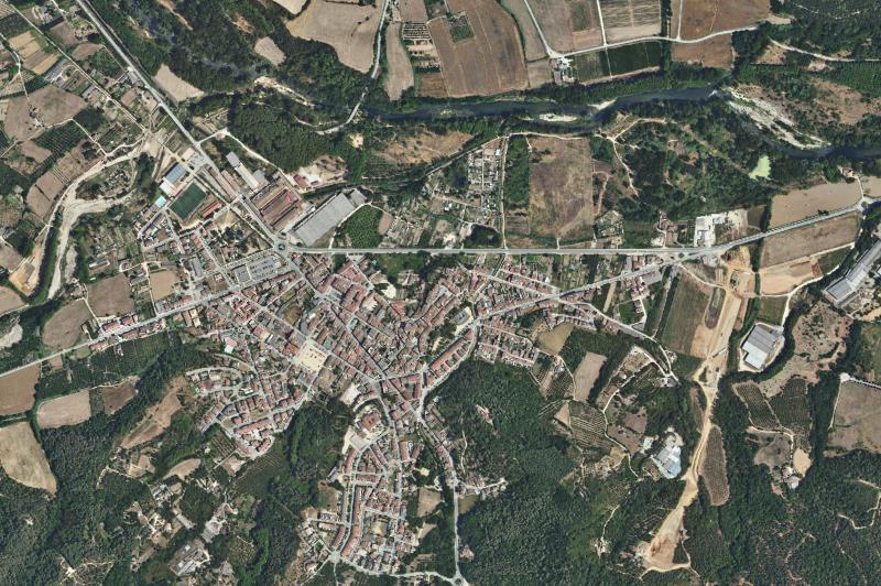 Ortofoto actual del núcleo de Anglès