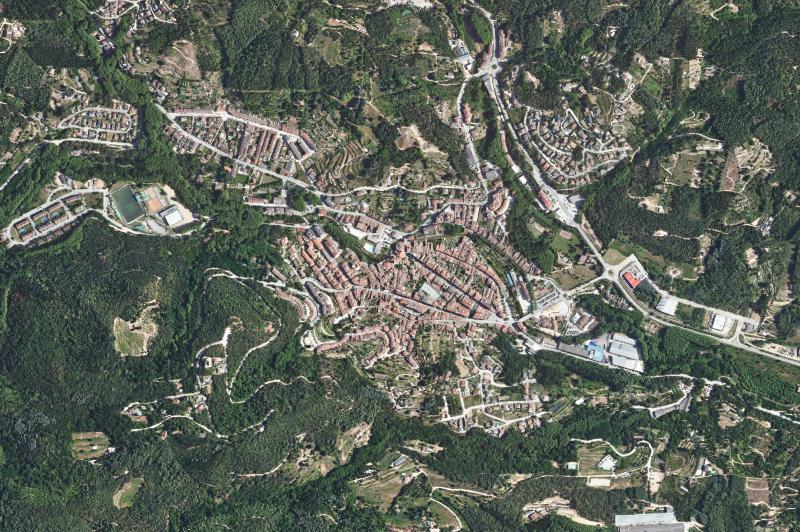 Ortofoto actual del núcleo de Arbúcies