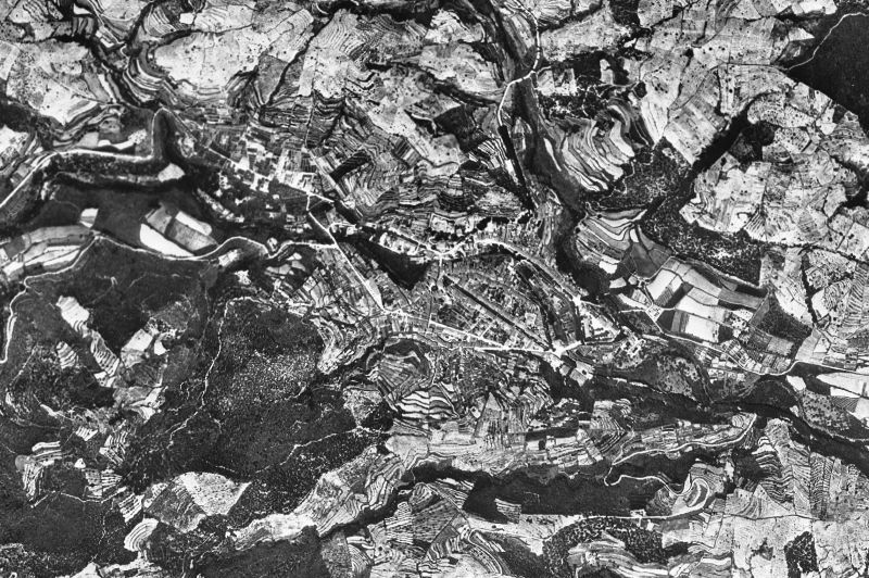 Ortofoto de 1956-1957 del núcleo de Arbúcies