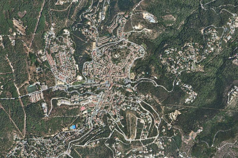 Ortofoto actual del núcleo de Begur
