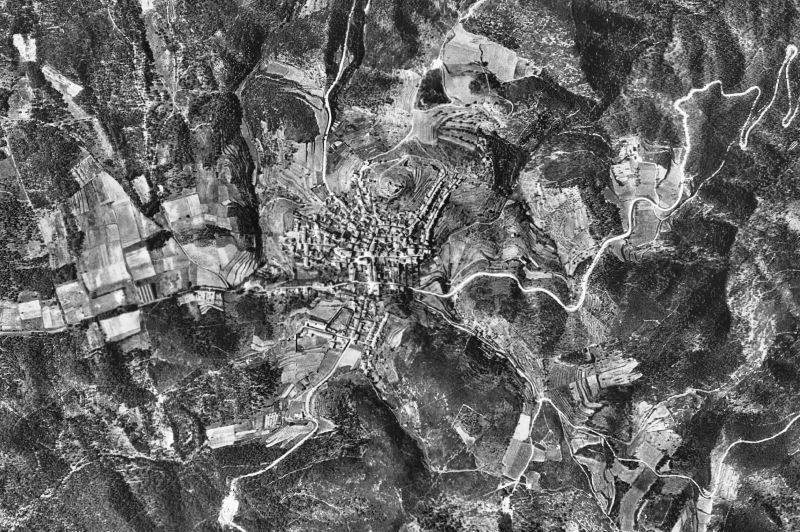 Ortofoto de 1956-1957 del núcleo de Begur