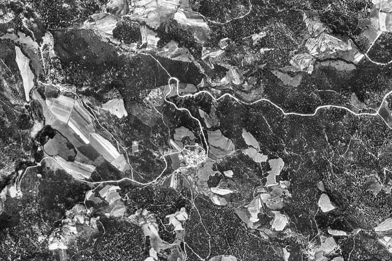 Ortofoto de 1956-1957 del núcleo de La Vajol