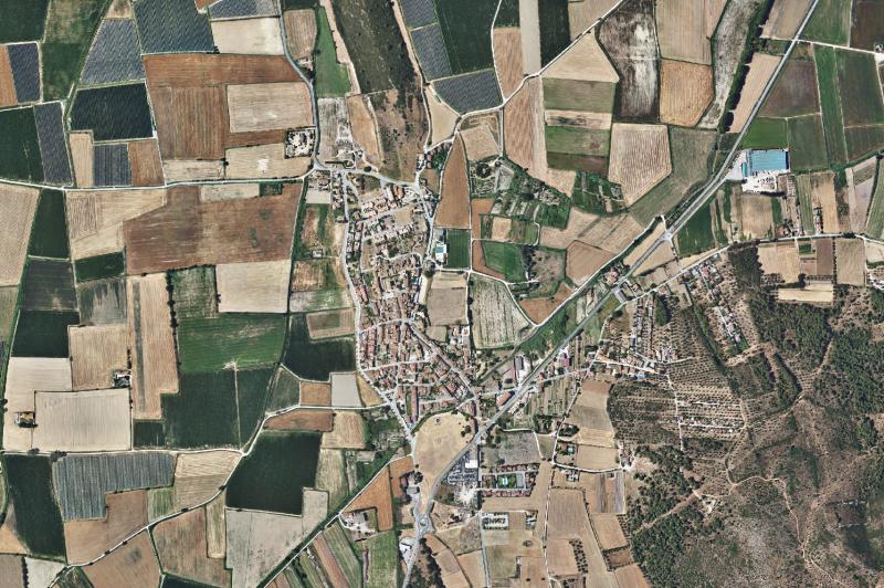 Ortofoto actual del núcleo de Bellcaire d'Empordà