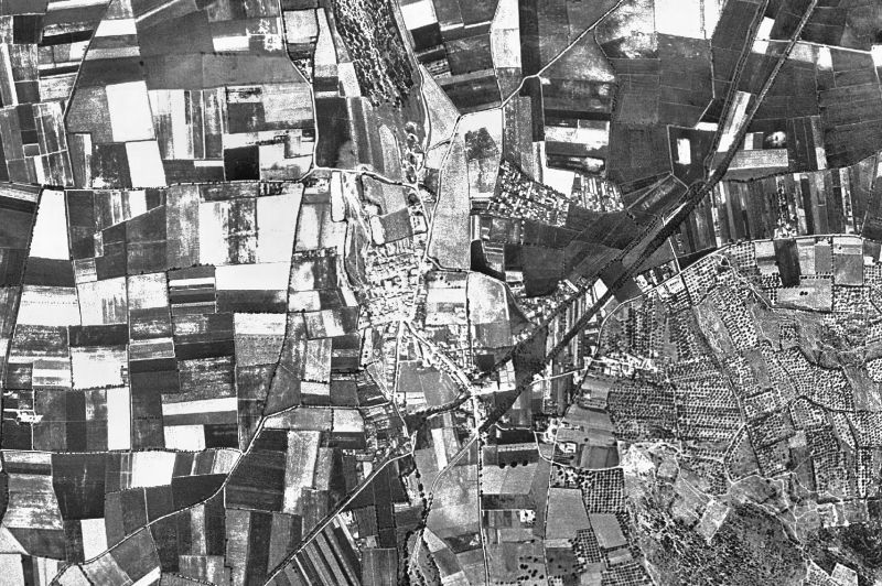Ortofoto de 1956-1957 del núcleo de Bellcaire d'Empordà