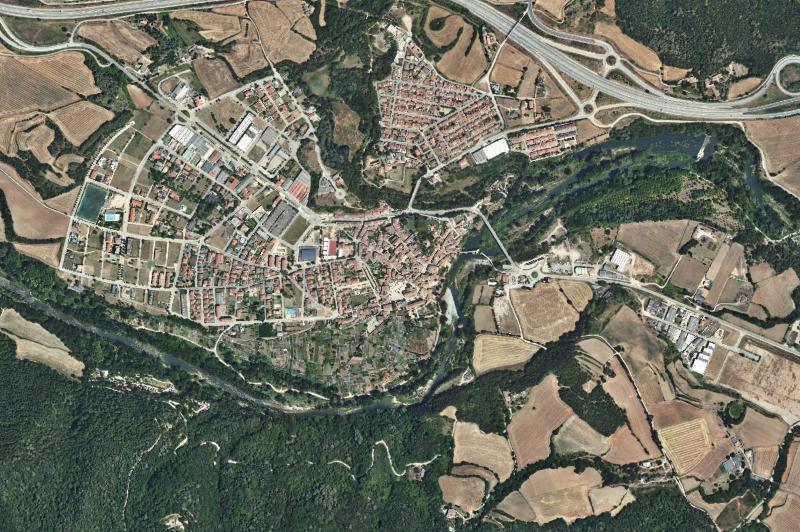 Ortofoto actual del núcleo de Besalú
