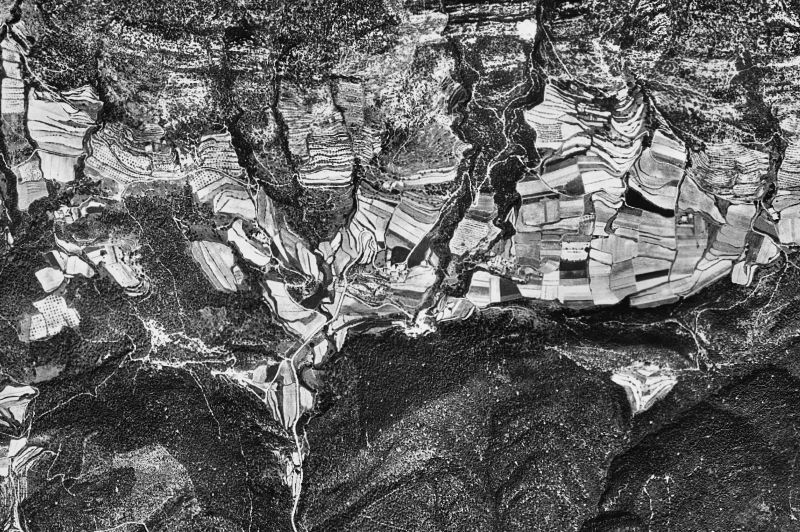 Ortofoto de 1956-1957 del núcleo de Beuda