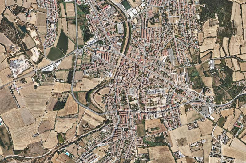 Ortofoto actual del núcleo de La Bisbal d'Empordà
