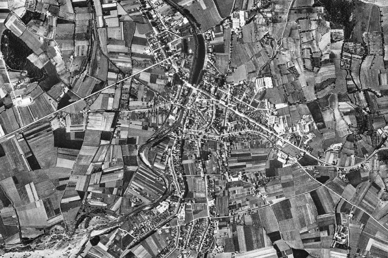 Ortofoto de 1956-1957 del núcleo de La Bisbal d'Empordà