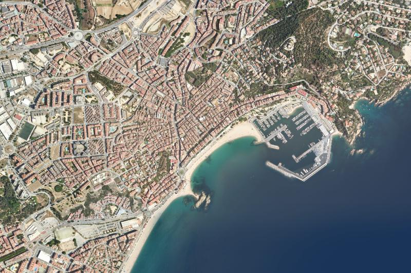 Ortofoto actual del núcleo de Blanes