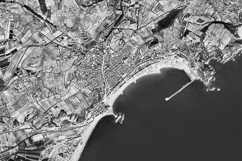 Ortofoto de 1956-1957 del núcleo de Blanes