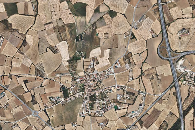 Ortofoto actual del núcleo de Borrassà