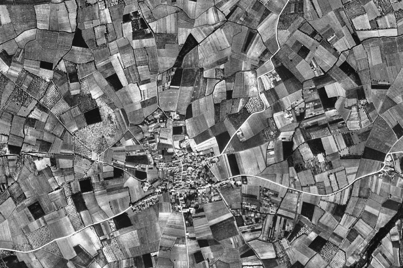 Ortofoto de 1956-1957 del núcleo de Borrassà