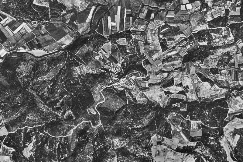 Ortofoto de 1956-1957 del núcleo de Brunyola i Sant Martí Sapresa