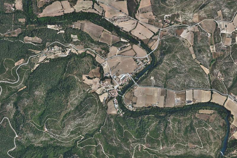 Ortofoto actual del núcleo de Boadella i les Escaules
