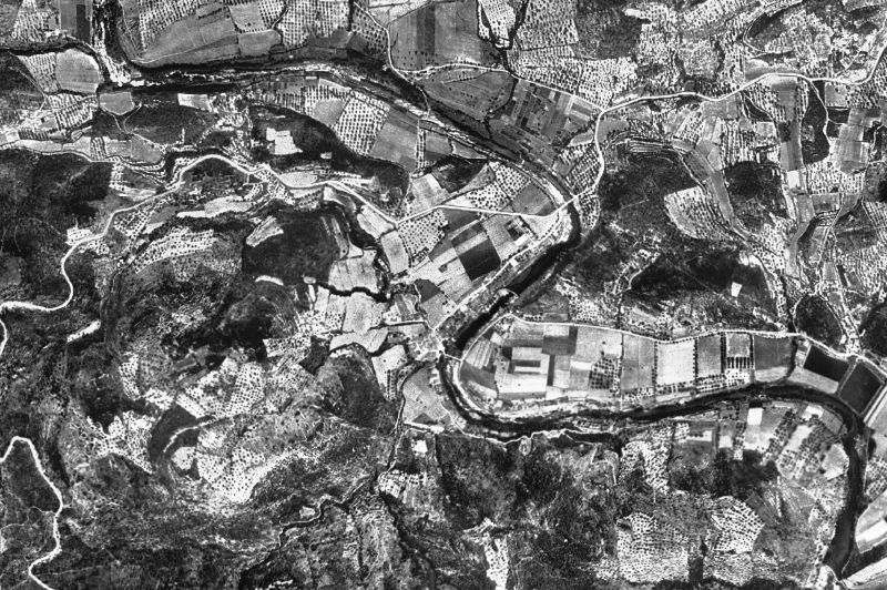 Ortofoto de 1956-1957 del núcleo de Boadella i les Escaules