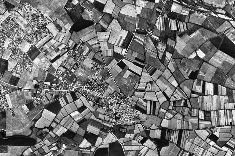 Ortofoto de 1956-1957 del núcleo de Cabanes
