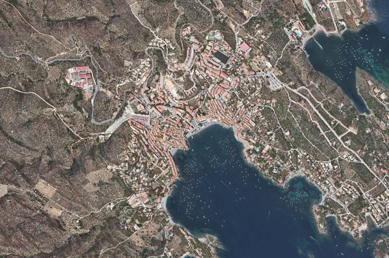 Ortofoto actual del núcleo de Cadaqués