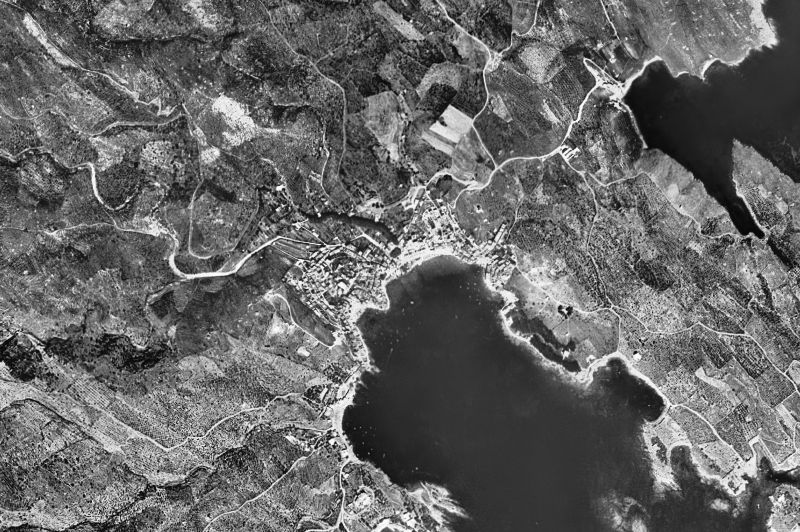 Ortofoto de 1956-1957 del núcleo de Cadaqués