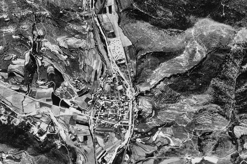 Ortofoto de 1956-1957 del núcleo de Campdevànol