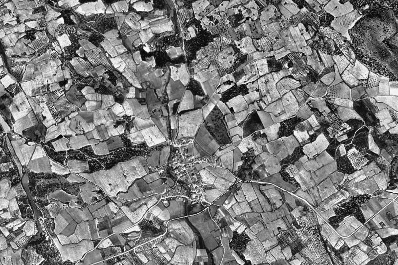 Ortofoto de 1956-1957 del núcleo de Capmany