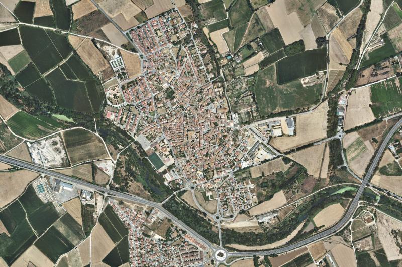 Ortofoto actual del núcleo de Castelló d'Empúries