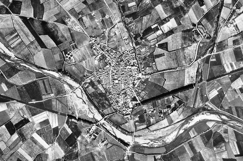 Ortofoto de 1956-1957 del núcleo de Castelló d'Empúries