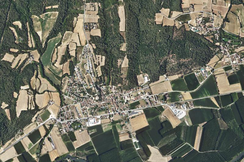 Ortofoto actual del núcleo de Cervià de Ter