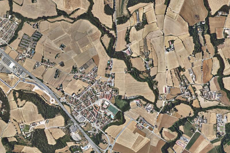 Ortofoto actual del núcleo de Cornellà del Terri