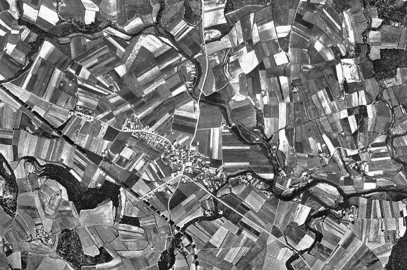 Ortofoto de 1956-1957 del núcleo de Cornellà del Terri