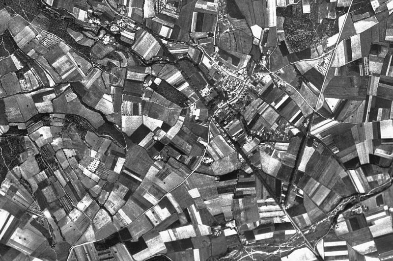 Ortofoto de 1956-1957 del núcleo de Corçà