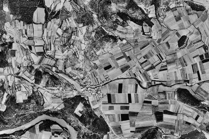 Ortofoto de 1956-1957 del núcleo de Crespià