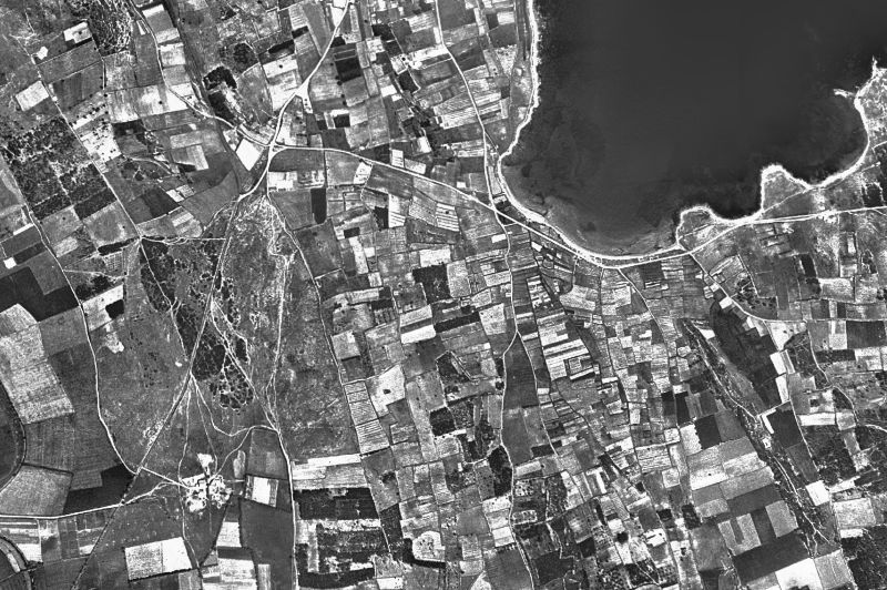 Ortofoto de 1956-1957 del núcleo de L'Escala