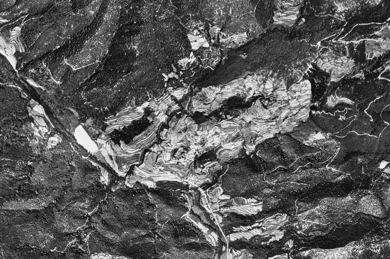 Ortofoto de 1956-1957 del núcleo de Espinelves