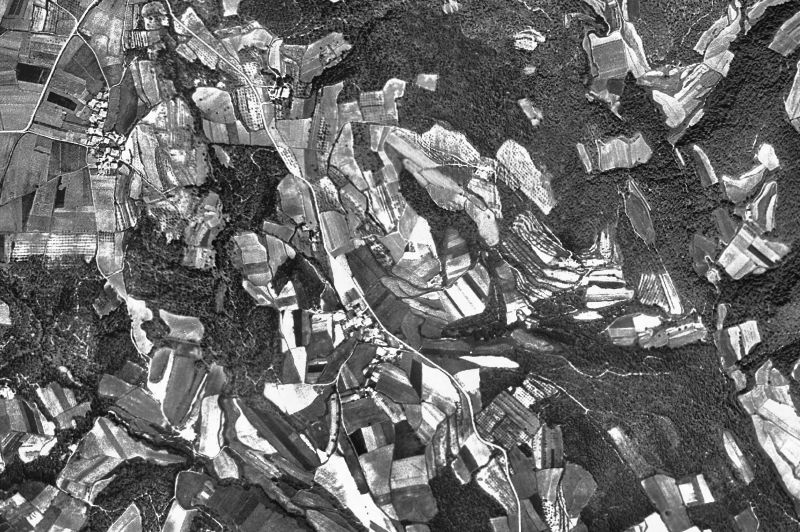 Ortofoto de 1956-1957 del núcleo de Fontcoberta