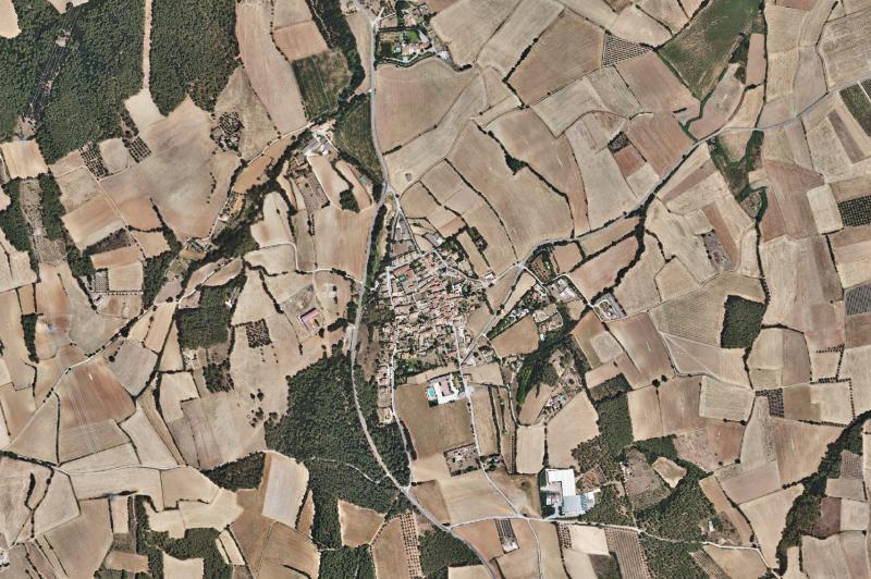 Ortofoto actual del núcleo de Garrigàs