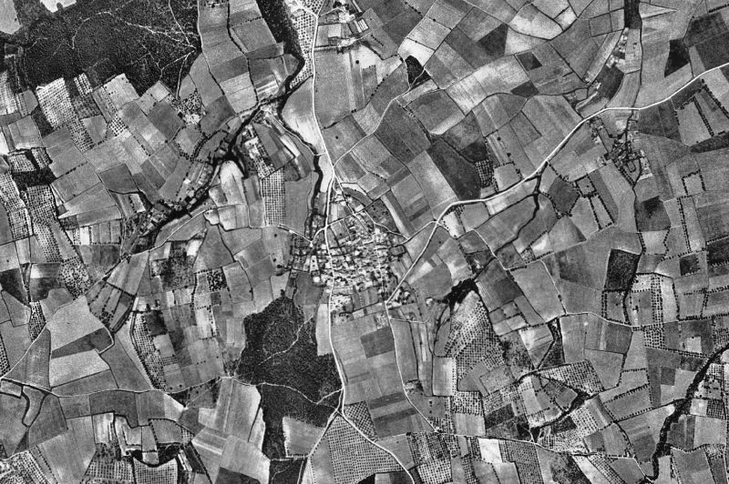 Ortofoto de 1956-1957 del núcleo de Garrigàs
