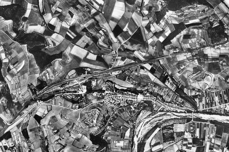 Ortofoto de 1956-1957 del núcleo de Hostalric