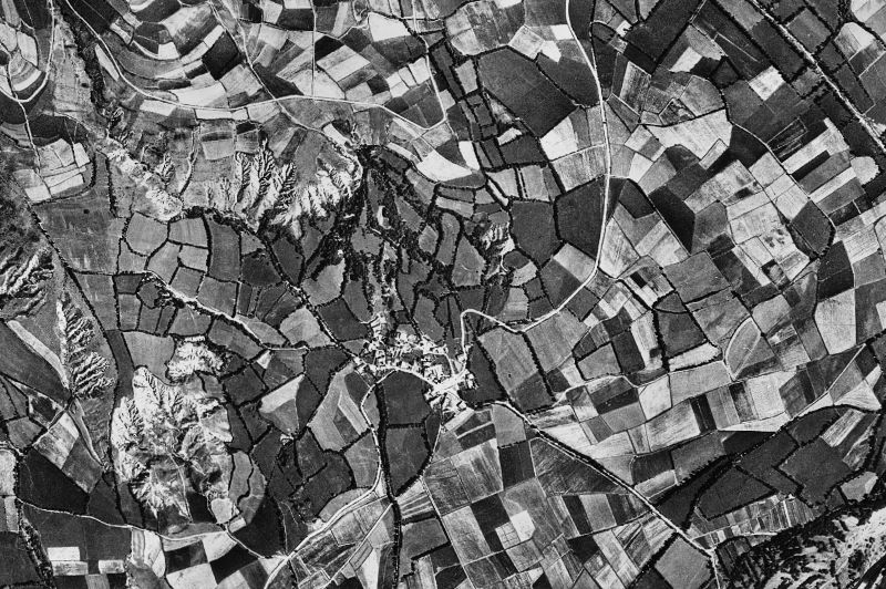 Ortofoto de 1956-1957 del núcleo de Isòvol