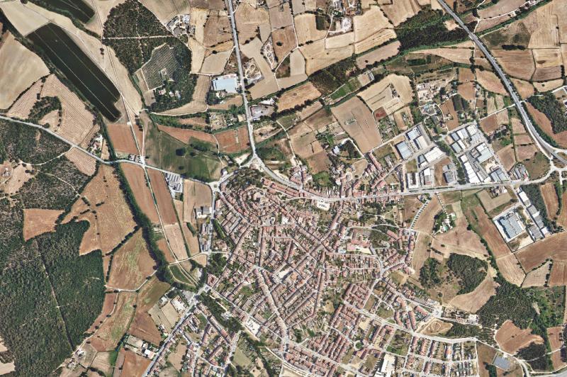 Ortofoto actual del núcleo de Llagostera