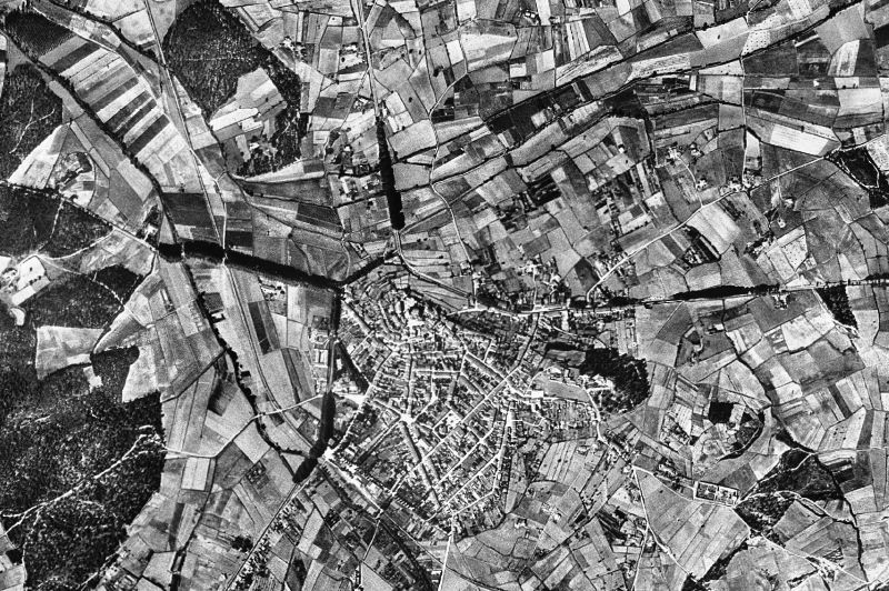 Ortofoto de 1956-1957 del núcleo de Llagostera