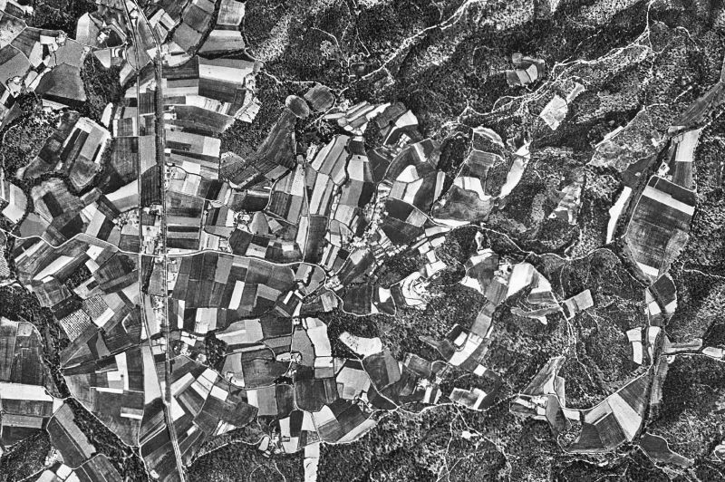 Ortofoto de 1956-1957 del núcleo de Llambilles