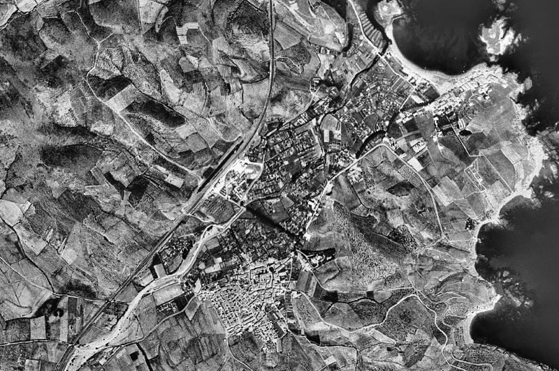 Ortofoto de 1956-1957 del núcleo de Llançà