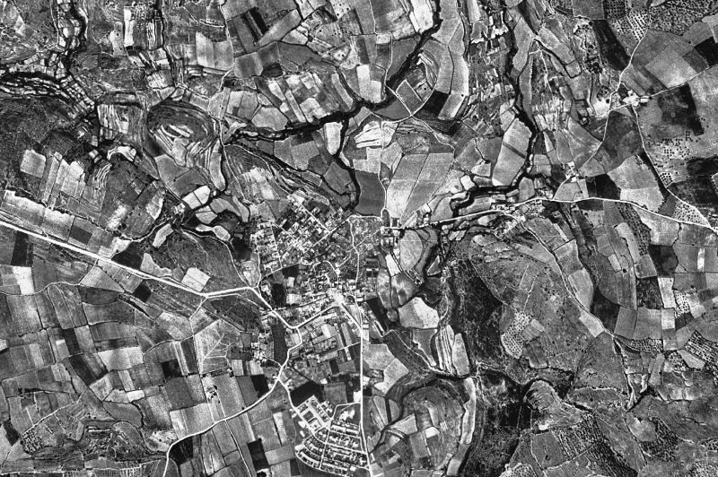 Ortofoto de 1956-1957 del núcleo de Llers