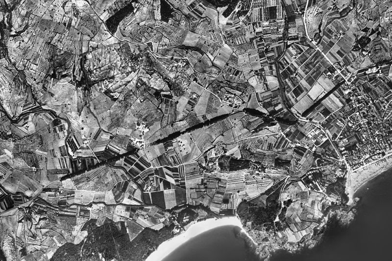 Ortofoto de 1956-1957 del núcleo de Lloret de Mar