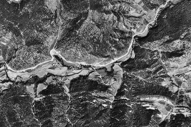 Ortofoto de 1956-1957 del núcleo de Les Llosses