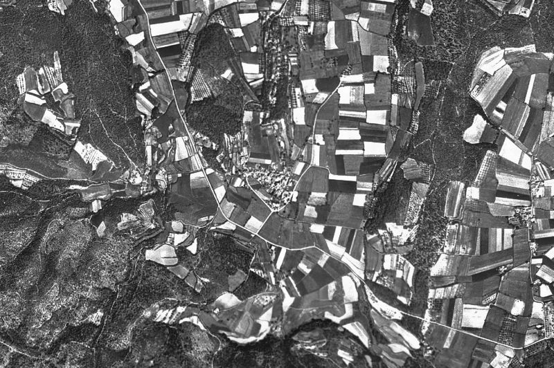 Ortofoto de 1956-1957 del núcleo de Madremanya